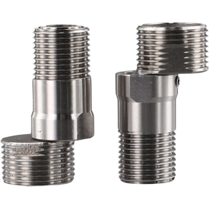 Adjustable Half Sides for Wall Mixer in Stainless Steel | Standard 1/2" inch (wall side) by 3/4" inch (mixer side)