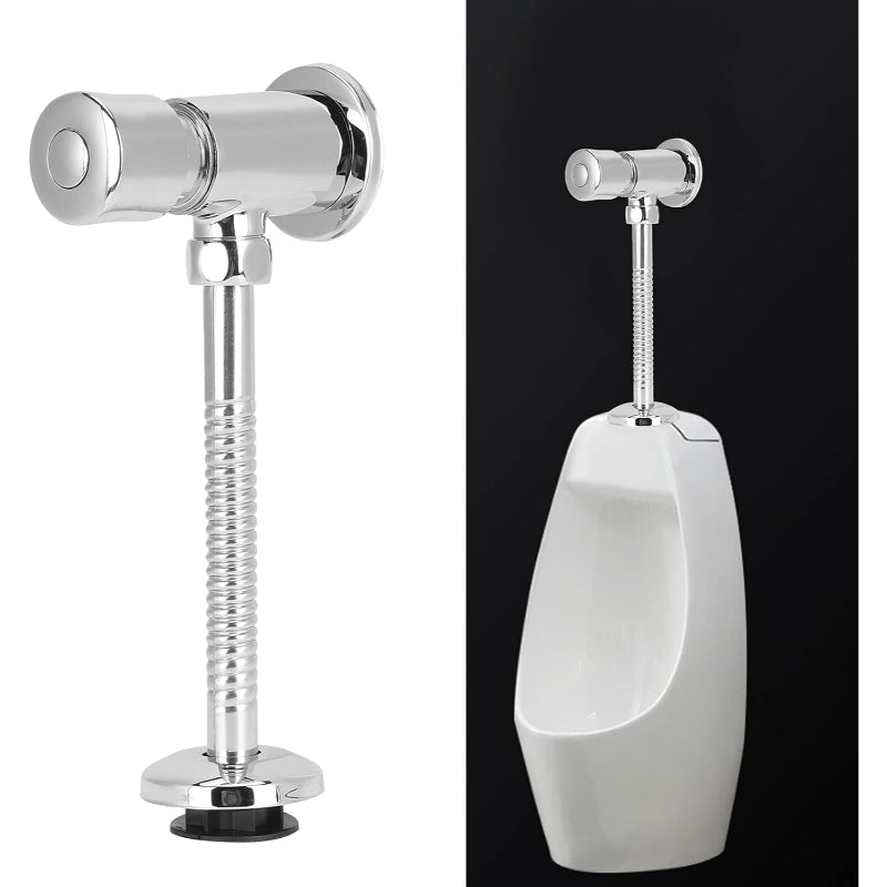 Auto Off Urinal Flush Valve in Stainless Steel Size 1/2" inch | Hand Push | Auto Off in 3 to 5 Seconds