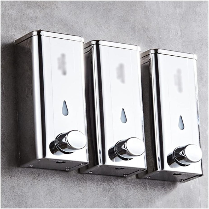 400ml Stainless Steel Dispenser with Plastic Inside Container for Liquid Soap, Shampoo, Body Wash or Sanitizer | Wall Mounted