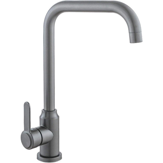 Bay Neck Kitchen Faucet Counter Top Gray in Stainless Steel | Hot and Cold Mixer | Easy to Install