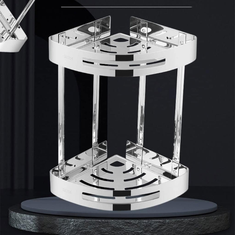 Bathroom Corner Shelf in Stainless Steel Silver Chrome