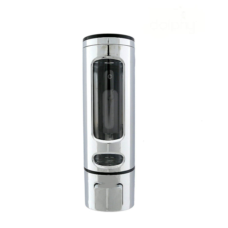 400ml Dispenser in Shiny Chrome for Liquid Soap, Shampoo, Body Wash or Sanitizer | Made in ABS Plastic | Wall Mounted