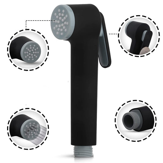 Premium Muslim Shower Head 6"inches for Bathroom and Toilets in Matt Black | Durable ABS Plastic | High Water Pressure | Easy Installation
