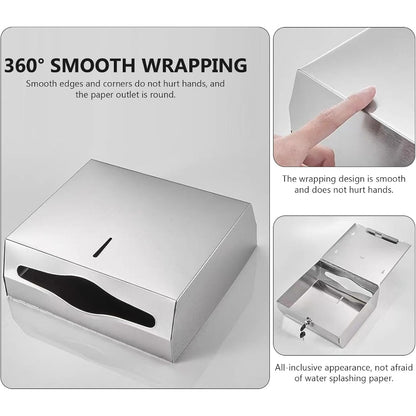 Paper Towel Dispenser in Stainless Steel for Bathrooms, Wash Areas and Public Places