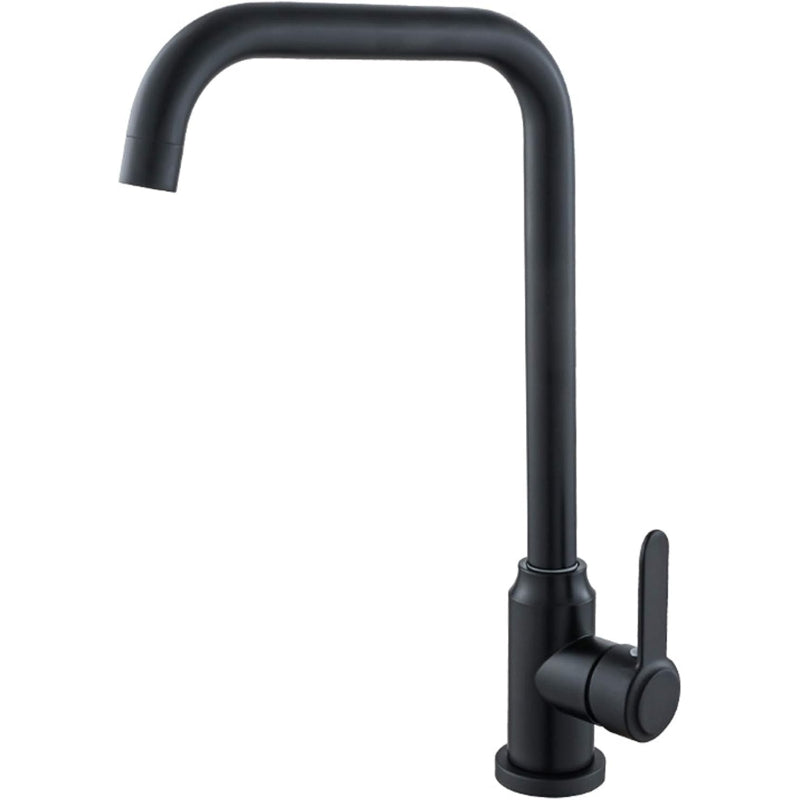 Bay Neck Kitchen Faucet Counter Top Matt Black in Stainless Steel | Hot and Cold Mixer | Easy to Install