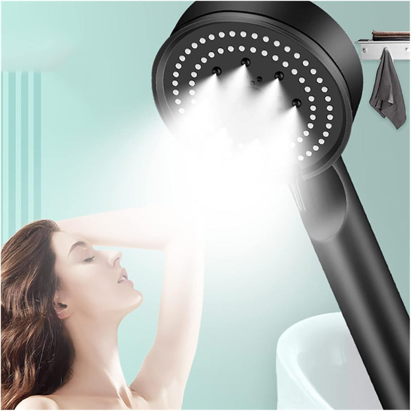 5 in 1 Hand Shower Set with Mist for Bathing in Matt Dark Grey | Durable ABS Plastic | 9" inches Head and 1.5 Meter Stainless Steel Chrome Pipe