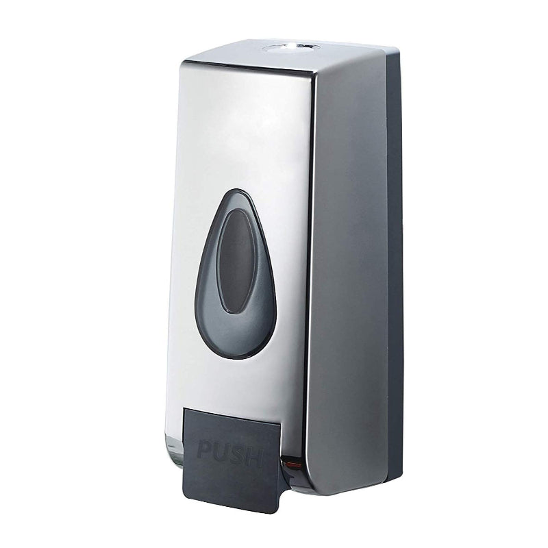 350ml Dispenser in White/Silver for Liquid Soap, Shampoo, Body Wash or Sanitizer | Made in ABS Plastic | Wall Mounted