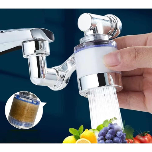 360° Rotatable Spray Attachment for Kitchen or Bathroom Mixers | 1080° Swivel Faucet/Extender | Water Filter Extension | ABS Plastic