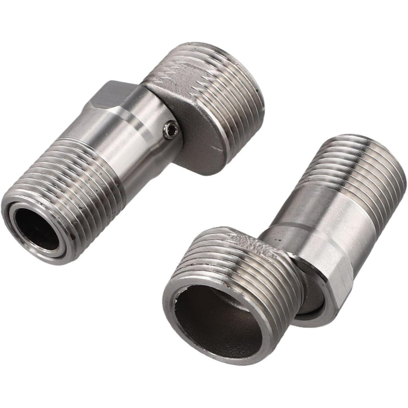 Adjustable Half Sides for Wall Mixer in Stainless Steel | Standard 1/2" inch (wall side) by 3/4" inch (mixer side)