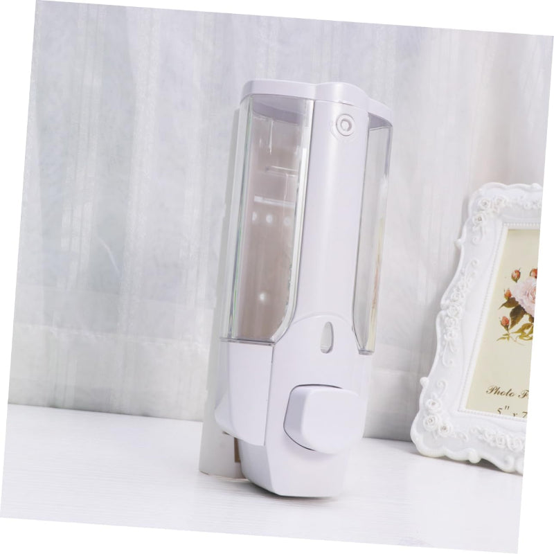 350ml Liquid Dispenser in White for Liquid Soap, Shampoo, Body Wash or Sanitizer | Made in ABS Plastic | Wall Mounted