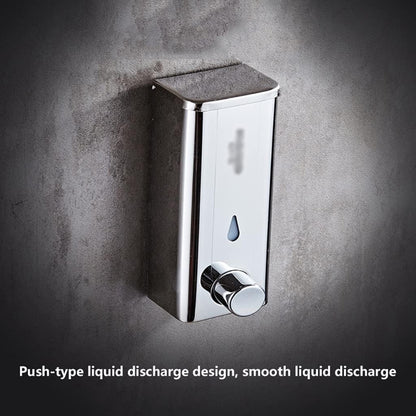 400ml Stainless Steel Dispenser with Plastic Inside Container for Liquid Soap, Shampoo, Body Wash or Sanitizer | Wall Mounted