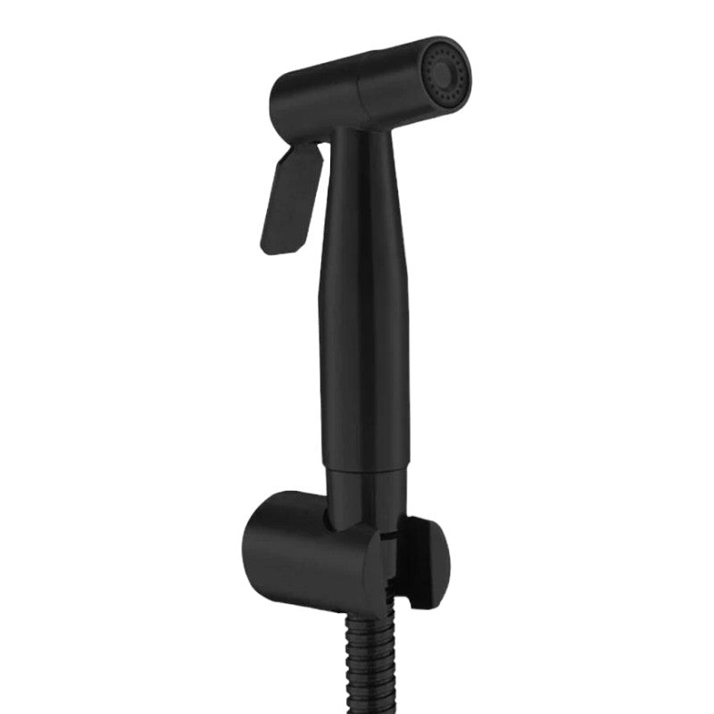 Stainless Steel Muslim Shower Set 5"inches Head + 1 Meter Pipe in Matt Black | High Water Pressure | Easy Installation | Bathroom and Toilets