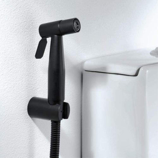 Stainless Steel Muslim Shower Set 5"inches Head + 1 Meter Pipe in Matt Black | High Water Pressure | Easy Installation | Bathroom and Toilets