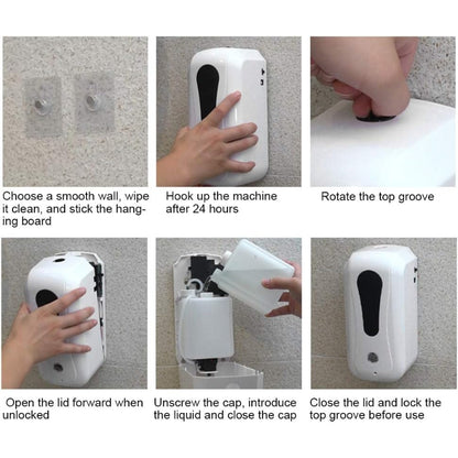 1000ml Automatic Sensor Charging Dispenser for Liquid Soap, Shampoo, Body Wash or Sanitizer | Made in ABS Plastic | Wall Mounted