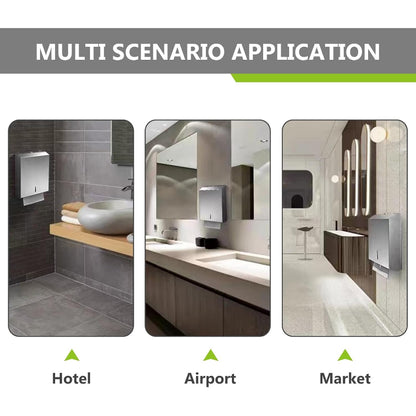 Paper Towel Dispenser in Stainless Steel for Bathrooms, Wash Areas and Public Places