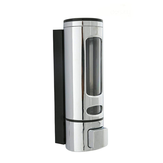 400ml Dispenser in Shiny Chrome for Liquid Soap, Shampoo, Body Wash or Sanitizer | Made in ABS Plastic | Wall Mounted