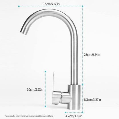 12" inches Round Neck Kitchen Mixer in Stainless Steel | Hot and Cold Mixer
