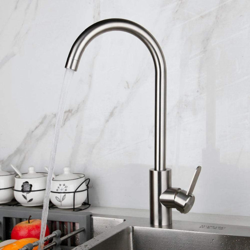 12" inches Round Neck Kitchen Mixer in Stainless Steel | Hot and Cold Mixer
