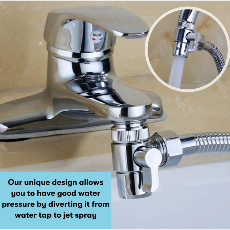 2 in 1 Divider for Kitchen and Basin Faucet for Shower Connection | Made in Stainless Steel | Easy Installation