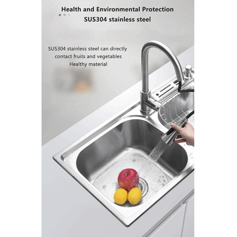 31"x 17" inches Machine Made Kitchen Sink in Stainless Steel | Double Bowl | Drains + Knife's Holder  Included