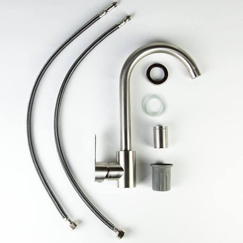 12" inches Round Neck Kitchen Mixer in Stainless Steel | Hot and Cold Mixer
