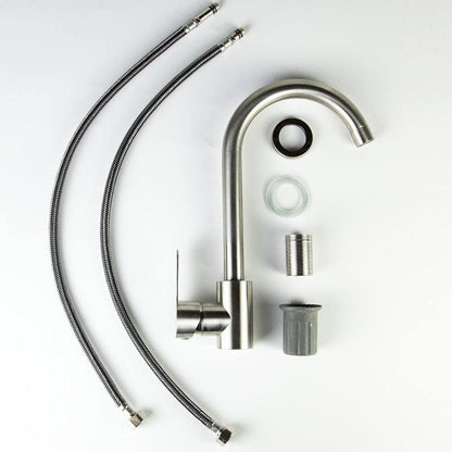 12" inches Round Neck Kitchen Mixer in Stainless Steel | Hot and Cold Mixer