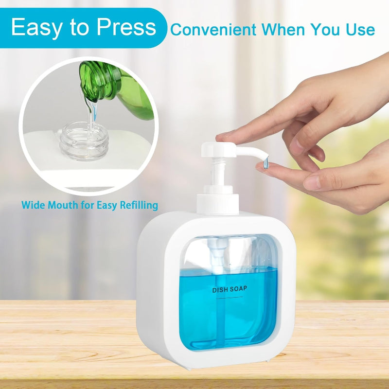 500ml Dispenser for Liquid Soap, Shampoo, Body Wash or Sanitizer in White & Black | Made in ABS Plastic