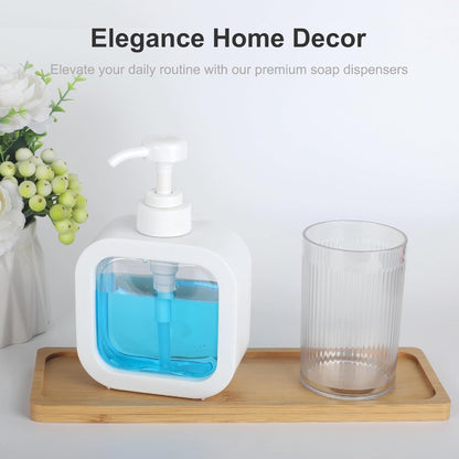 500ml Dispenser for Liquid Soap, Shampoo, Body Wash or Sanitizer in White & Black | Made in ABS Plastic