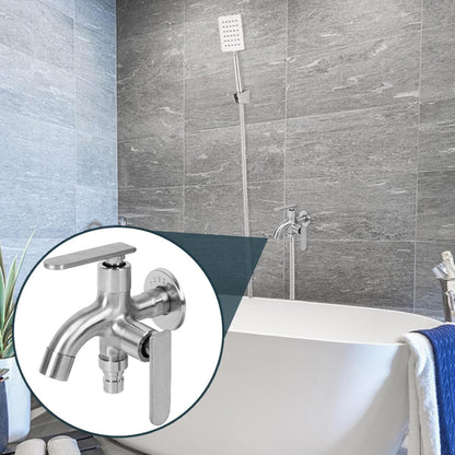 Double Bibcock in 304 Stainless Steel for Toilet Shower, Bathrooms & Wash Areas