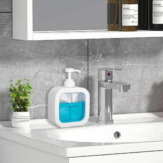 500ml Dispenser for Liquid Soap, Shampoo, Body Wash or Sanitizer in White & Black | Made in ABS Plastic