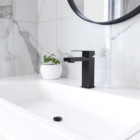 Matt Black 7" inches Basin Mixer in Stainless Steel | Hot and Cold Mixer | Easy to Install