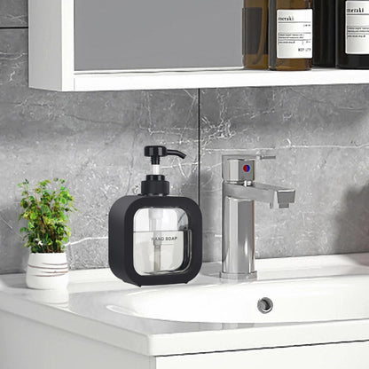 500ml Dispenser for Liquid Soap, Shampoo, Body Wash or Sanitizer in White & Black | Made in ABS Plastic