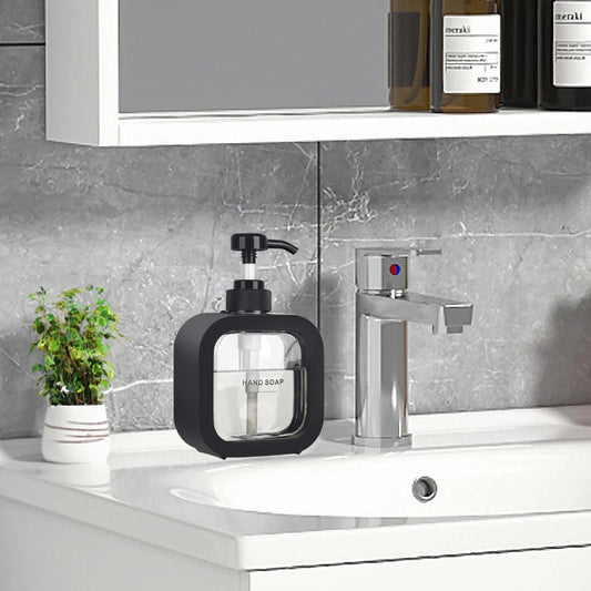 500ml Dispenser for Liquid Soap, Shampoo, Body Wash or Sanitizer in White & Black | Made in ABS Plastic