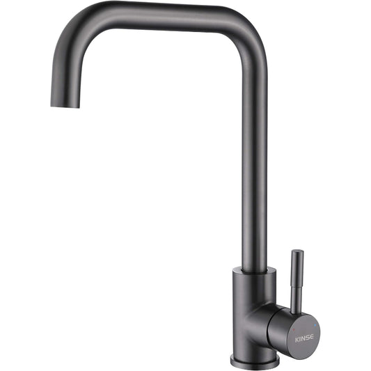 Heavy Duty Bay Neck Kitchen Mixers in Stainless Steel | Matt Black, Gun Metal & Shiny Gold