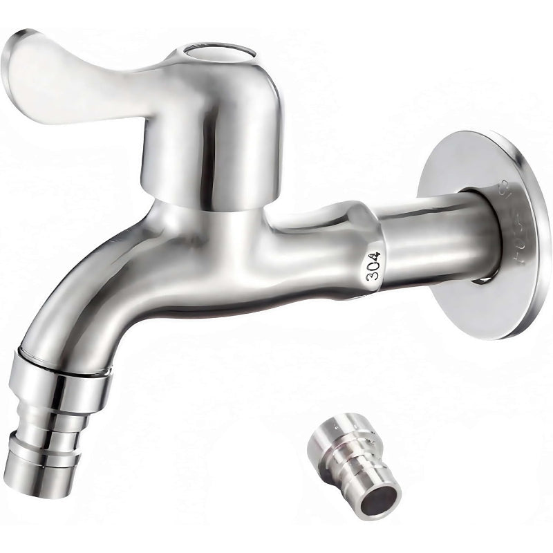 Long Bib Cock in Stainless Steel for Bathrooms and Wash Areas