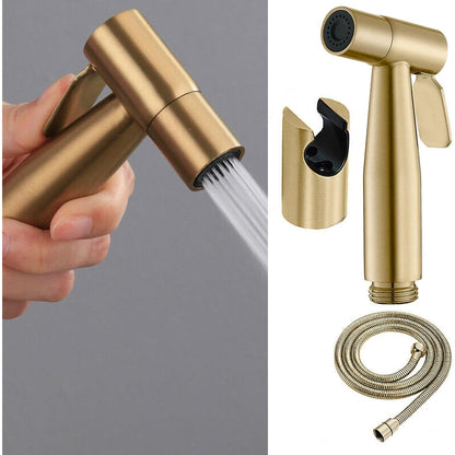 Golden Stainless Steel Muslim Shower Set 5"inches Head + 1.2 Meter Pipe | High Water Pressure | Easy Installation