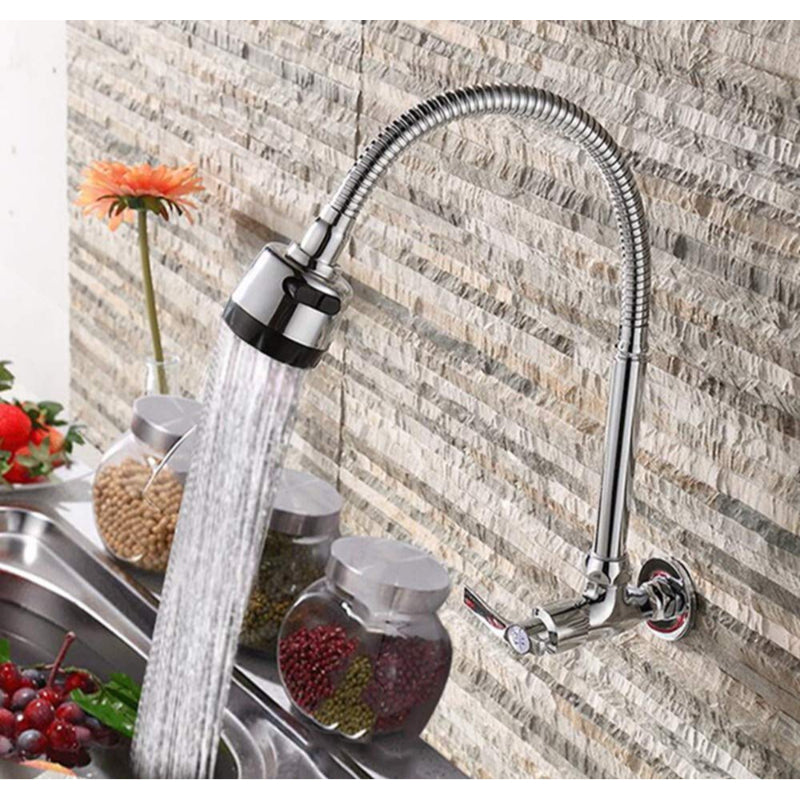 360° Flexible Neck for Faucets in Stainless Steel for Kitchen and Bathroom | Dual Function Sprayer