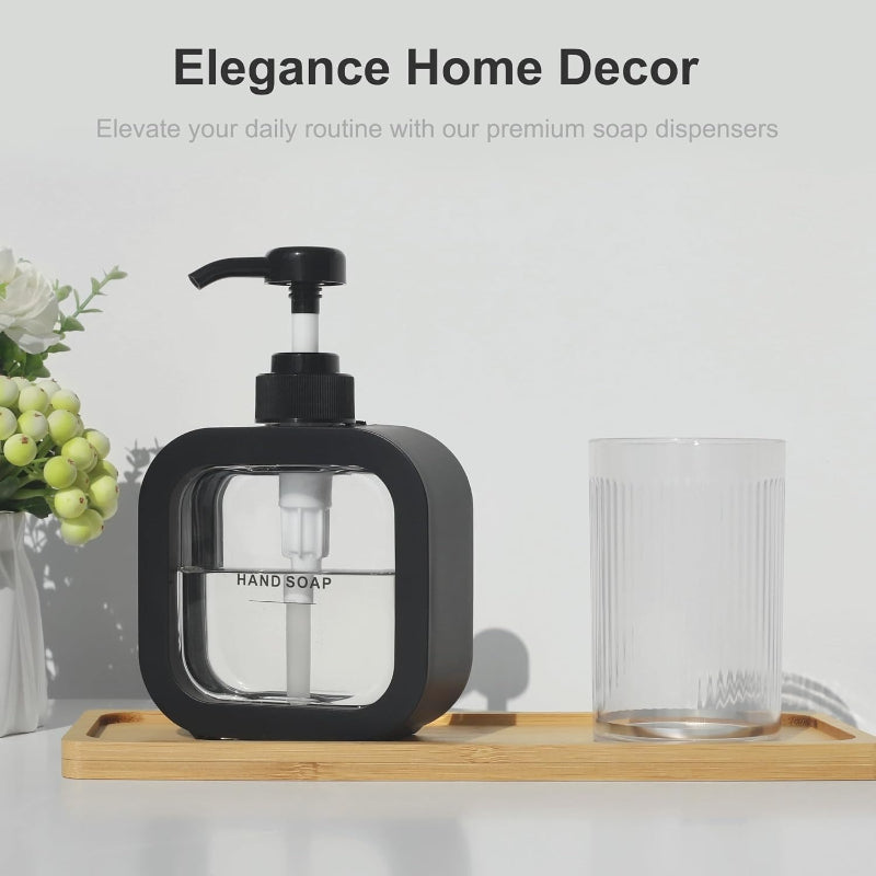 500ml Dispenser for Liquid Soap, Shampoo, Body Wash or Sanitizer in White & Black | Made in ABS Plastic