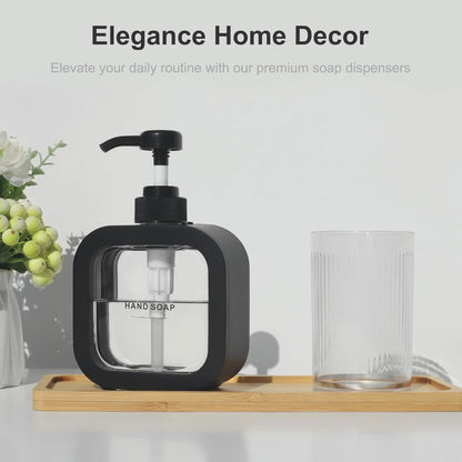 500ml Dispenser for Liquid Soap, Shampoo, Body Wash or Sanitizer in White & Black | Made in ABS Plastic