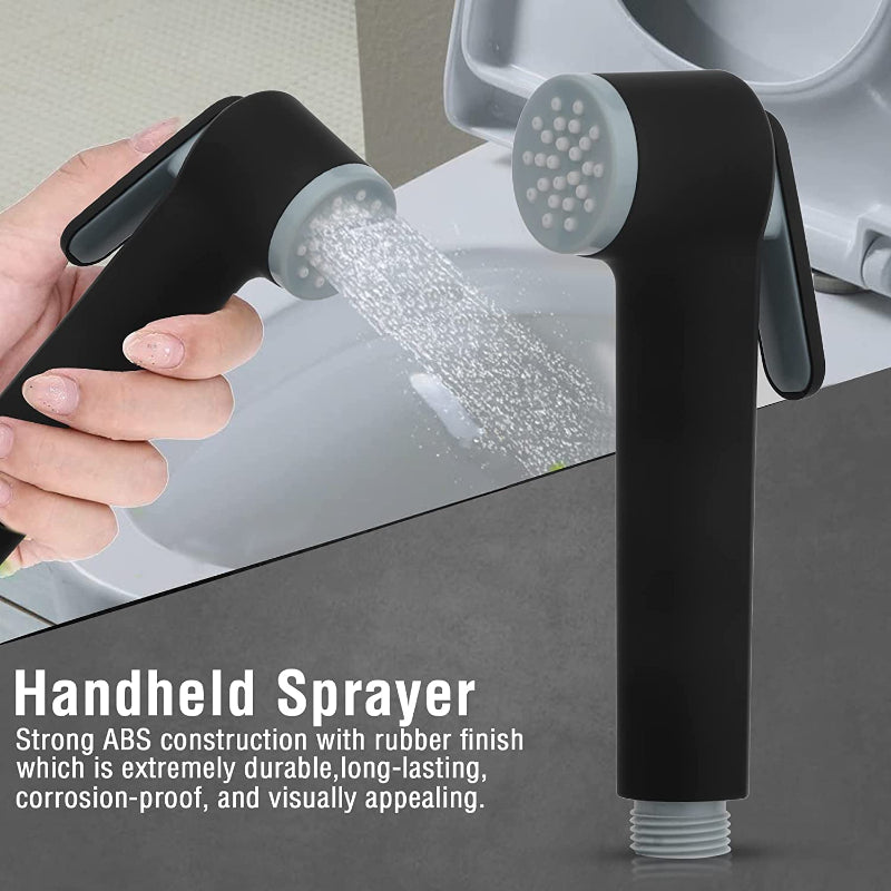 Premium Muslim Shower Head 6"inches in Matt Black | Durable ABS Plastic | High Water Pressure | Easy Installation