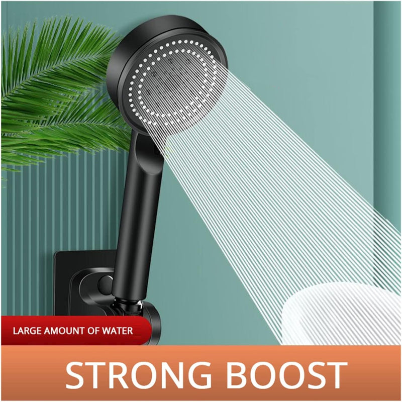 5 in 1 Hand Shower Set with Mist for Bathing in Matt Dark Grey | Durable ABS Plastic | 9" inches Head and 1.5 Meter Stainless Steel Chrome Pipe