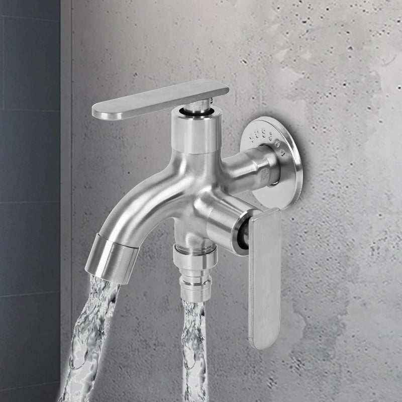 Double Bibcock in 304 Stainless Steel for Toilet Shower, Bathrooms & Wash Areas