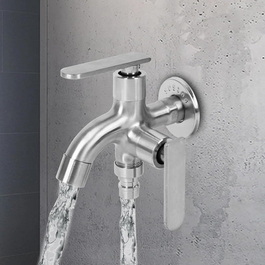 Double Bibcock in 304 Stainless Steel for Toilet Shower, Bathrooms & Wash Areas