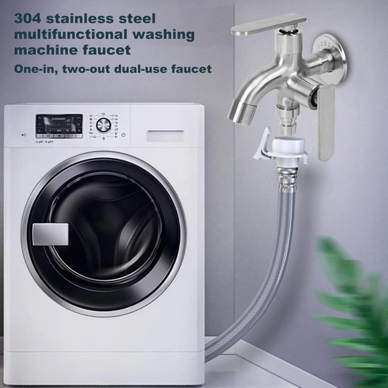 Double Bibcock in 304 Stainless Steel for Toilet Shower, Bathrooms & Wash Areas