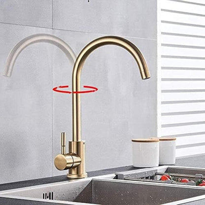 Heavy Duty Round Neck Kitchen Mixers in Stainless Steel | Matt Black, Gun Metal & Shiny Gold