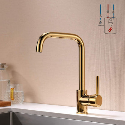 Heavy Duty Bay Neck Kitchen Mixers in Stainless Steel | Matt Black, Gun Metal & Shiny Gold