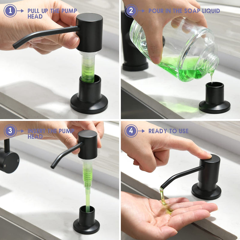 300ml Sink Dispenser for Kitchen for Liquid Soap | Made in ABS Plastic