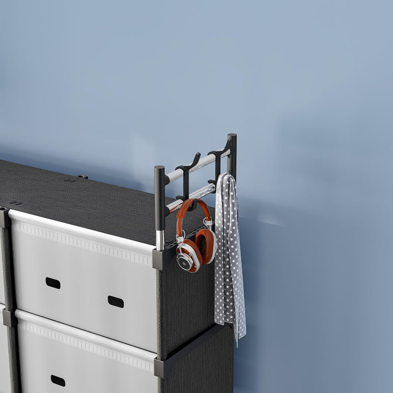 Portable Foldable Storage Cabinet Organizer Shelf with Doors, PP Plastic with Steel Rods | Lightweight, Space-Saving Storage Rack for Home, Bedroom o Kids Room