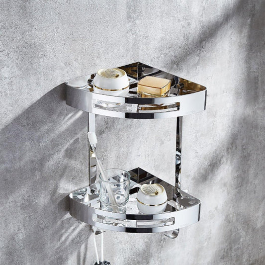 Bathroom Corner Shelf in Stainless Steel Silver Chrome