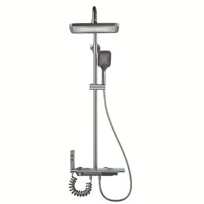 Piano Led  Shower Set in Stainless Steel Metallic Grey | Complete Set | High Water Pressure | Easy to Install